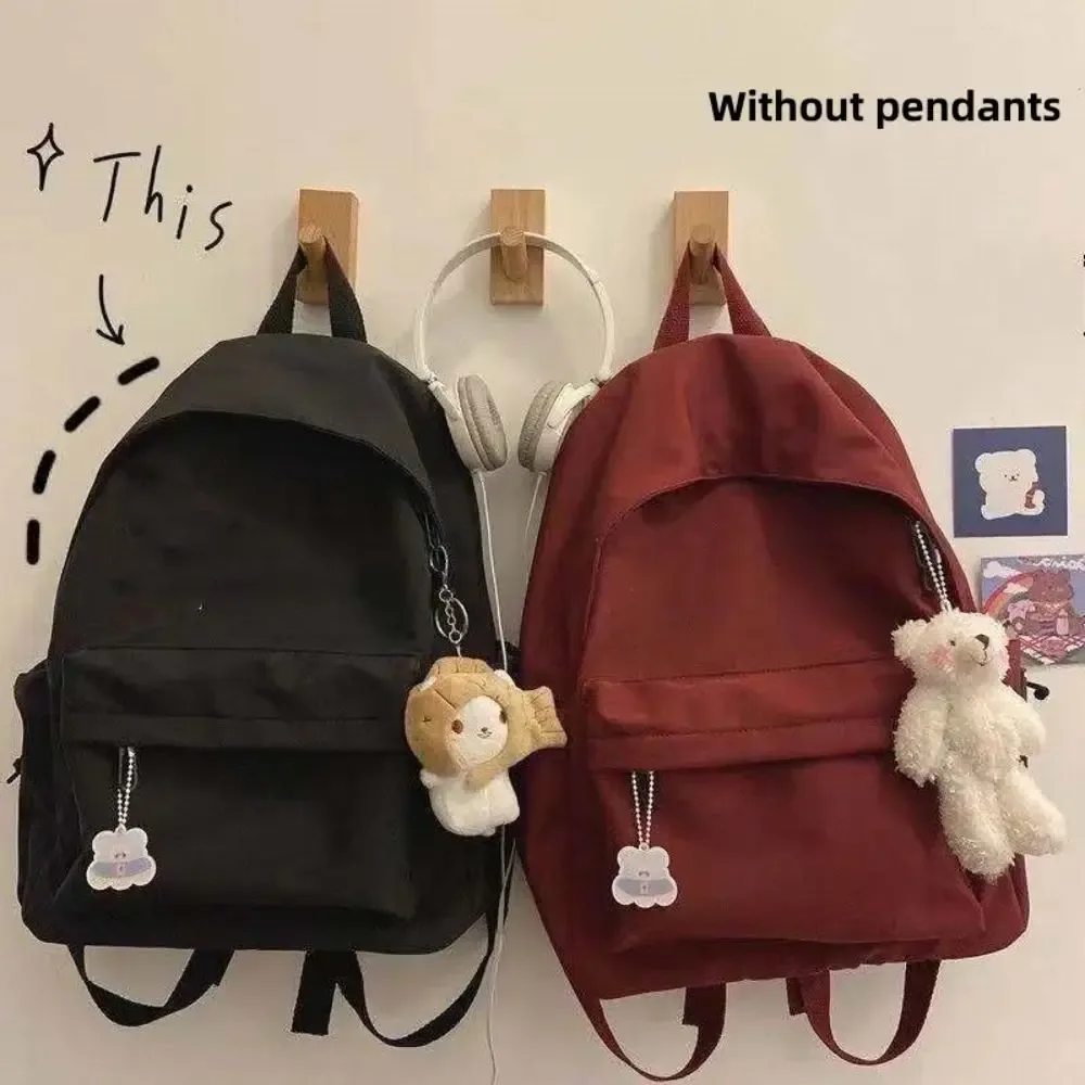 sac à dos décontracté pour lycéens, couleur unie, grande capacité, cartable de voyage étanche pour filles