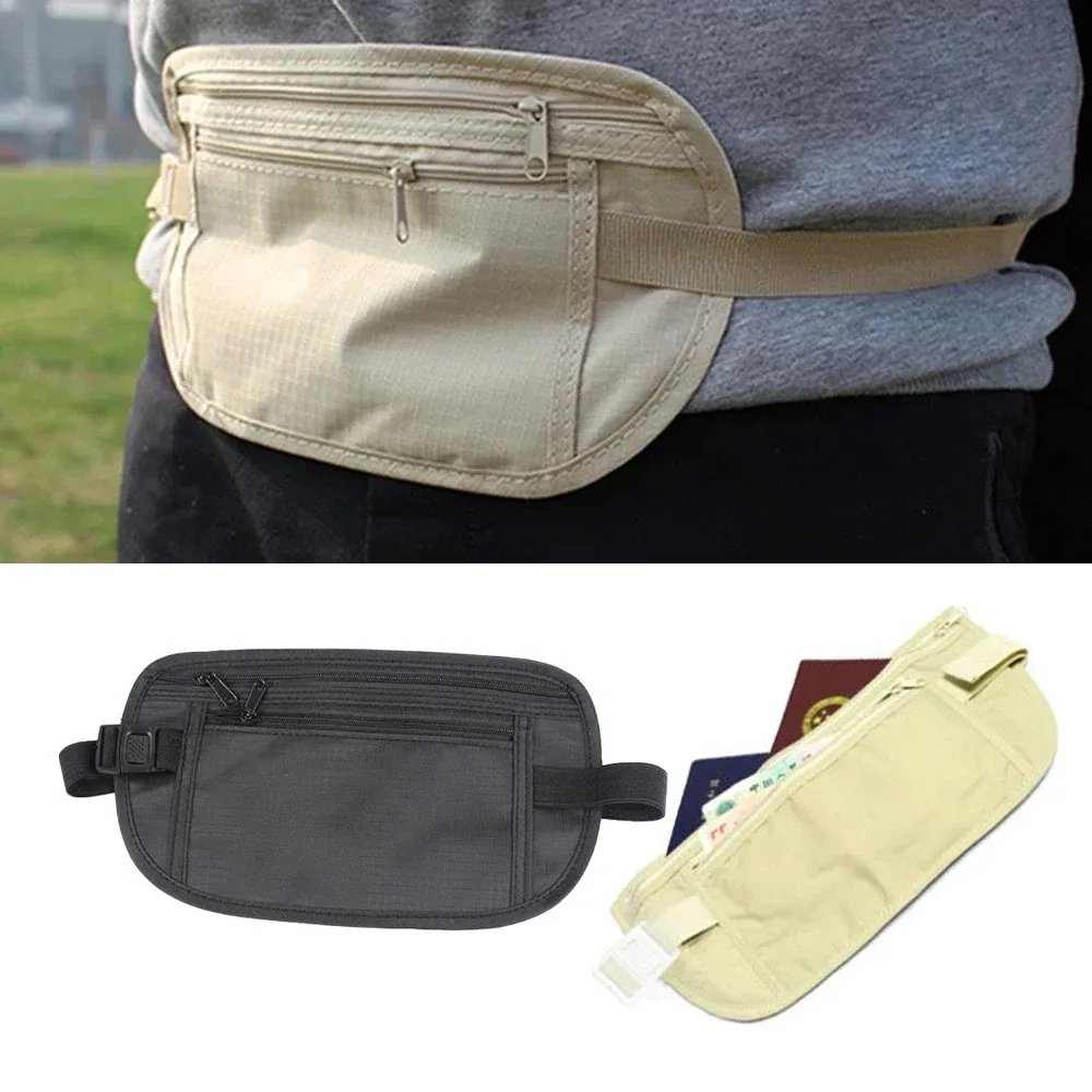 Sac de taille Invisible pour passeport de voyage, pochette de ceinture d'argent, portefeuille de sécurité caché, sac de rangement de cadeau, support de téléphone de Sport