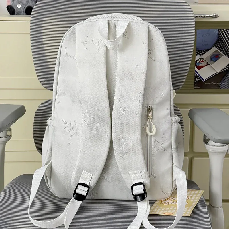 sac à dos de grande capacité pour femmes, multi-poches, sac de voyage décontracté pour femmes, cartable imprimé étoile pour adolescentes, sac à livres