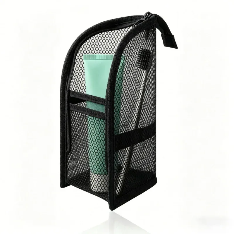 trousse de toilette en maille pour femme, organisateur de maquillage portable, étui de voyage étanche pour brosse à dents, pochette de beauté