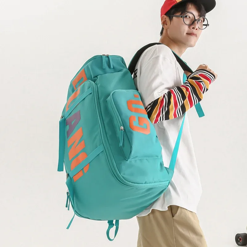 sac à dos de voyage avec lettres de mode, grande capacité, étanche, sac de sport, de sport, multifonctionnel, pour l'extérieur, sacs d'école secs et humides