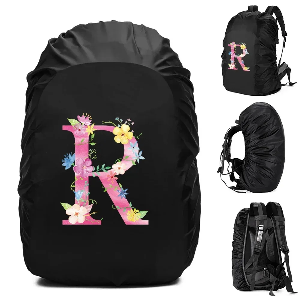 sac à dos étanche unisexe, housse de pluie, sac de camping en plein air, randonnée, escalade, sports, housse de pluie anti-poussière, imprimé lettre rose, 30l, 40l, 70l
