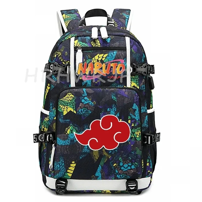 sac à dos uzumaki naruto uchiha sasuke, sac à dos d'école orthopédique camouflage, sac à dos imperméable pour lycée, mochila infantil