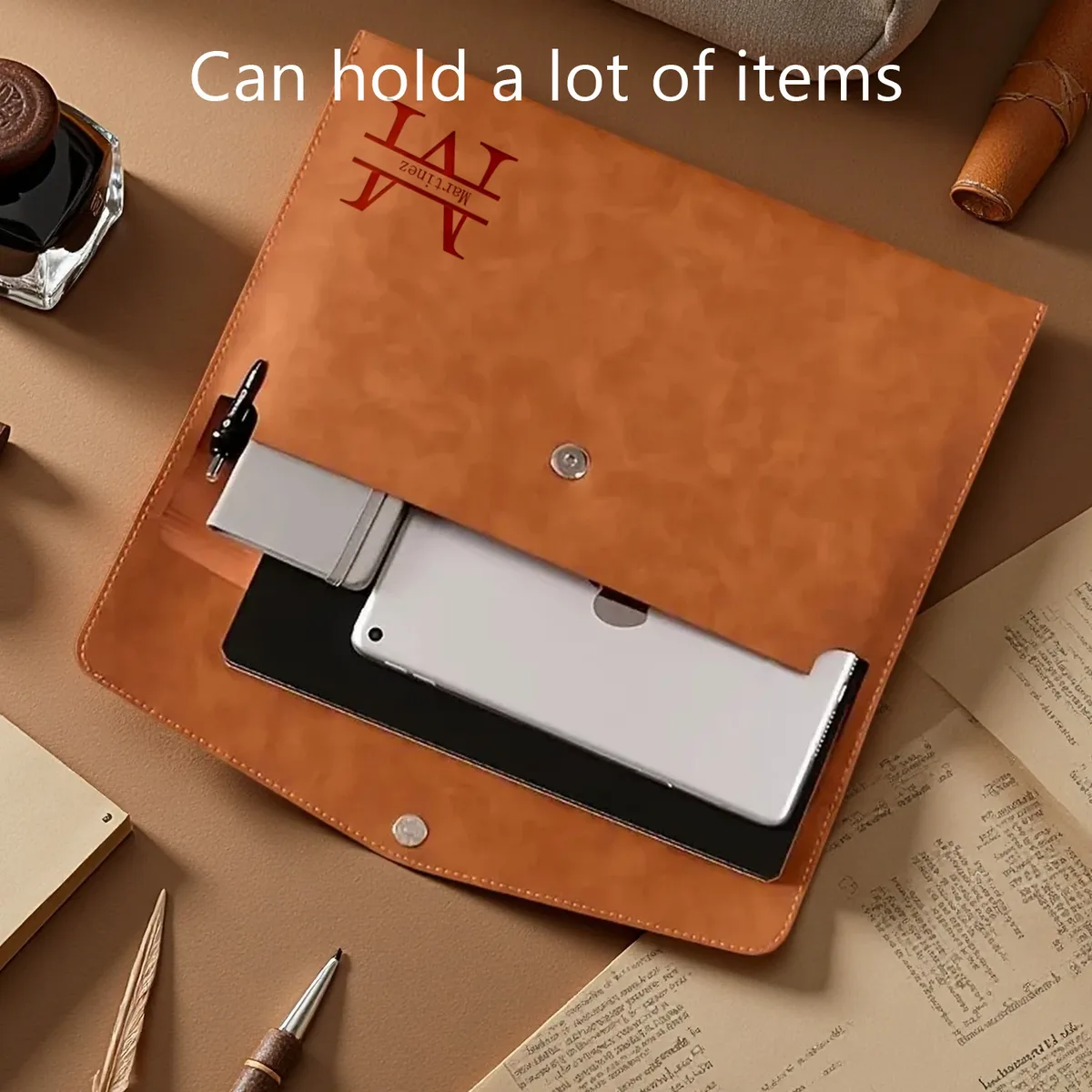 porte-documents a4 en cuir pu personnalisé, 5 couleurs au choix, organiseur de dossiers élégant pour le bureau et les voyages d'affaires