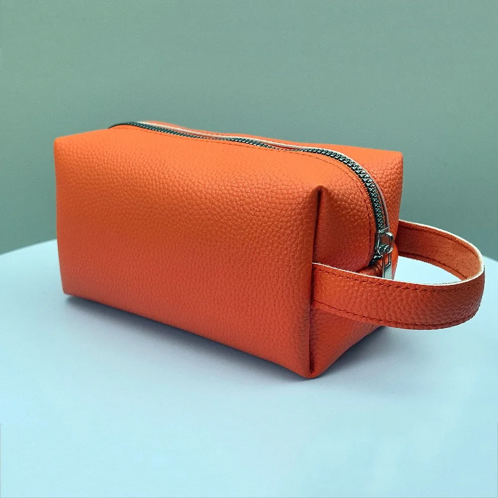 trousse de toilette de voyage portable en cuir pu, grande capacité, avec fermeture éclair, logo personnalisé, gravure de nom, vente en gros, luxe