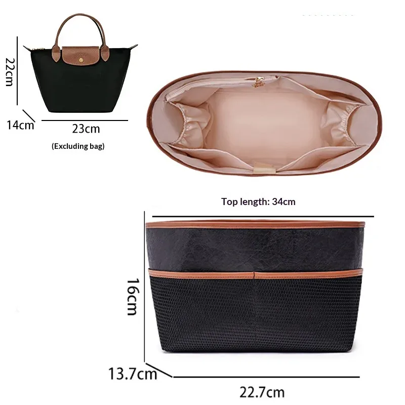 organisateur de sac pour sac fourre-tout longchamp, pour ranger un ordinateur portable de 11 à 14 pouces, une bouteille d'eau, facile à retrouver, support de sac durable, accessoires pour sac