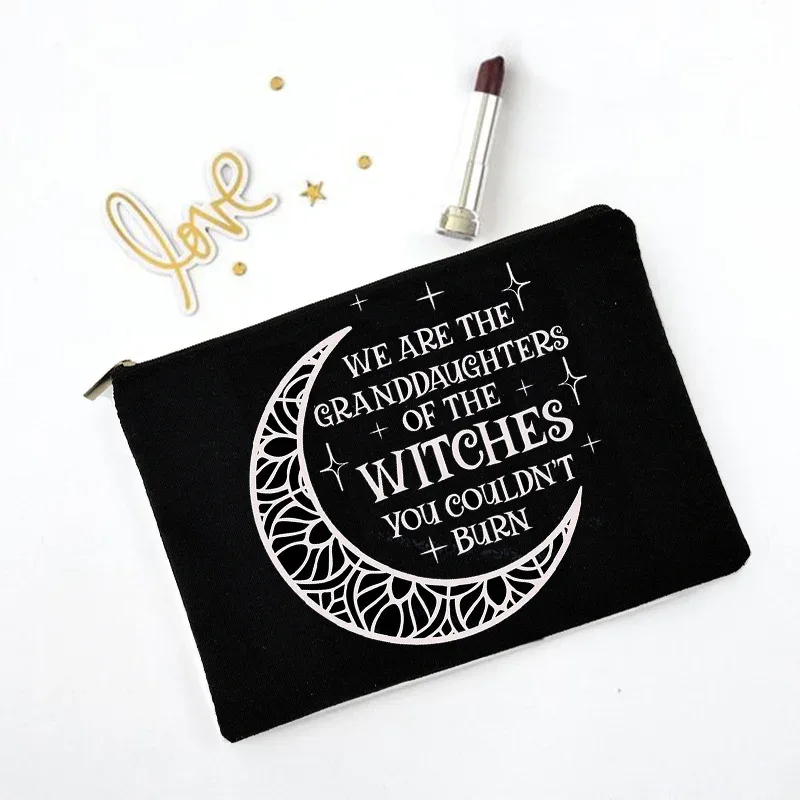 sac de rangement pour cosmétiques avec impression de sorcière amusante, sac de maquillage, sac à la mode pour femmes, trousse à maquillage multifonction, étuis à crayons