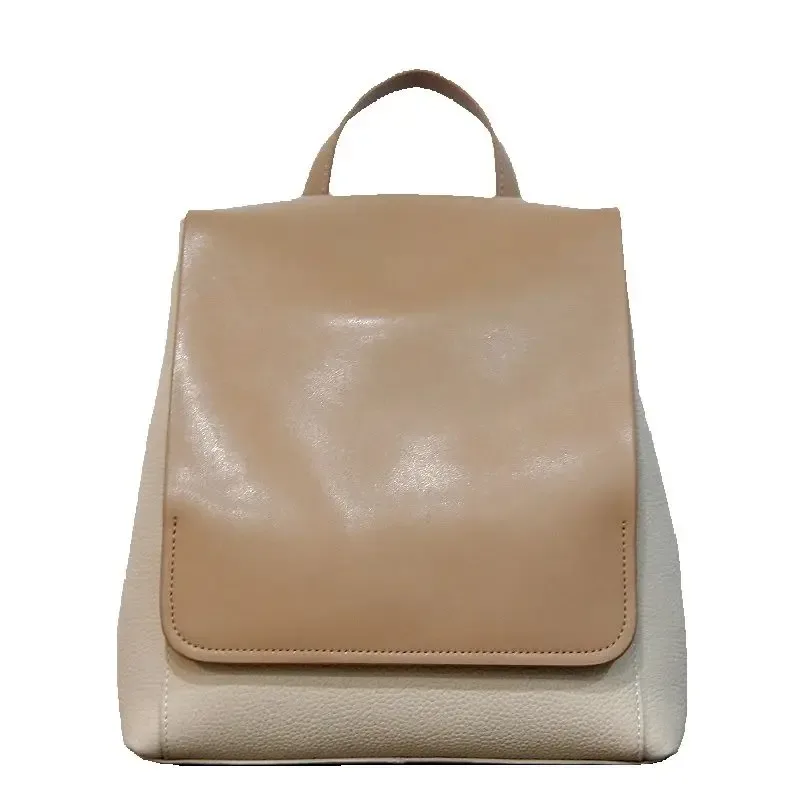 Sac à dos en cuir de vachette pour femme, couche supérieure, design original chic, sac à dos de livre scolaire, sac à dos imprimés Girl, haute qualité