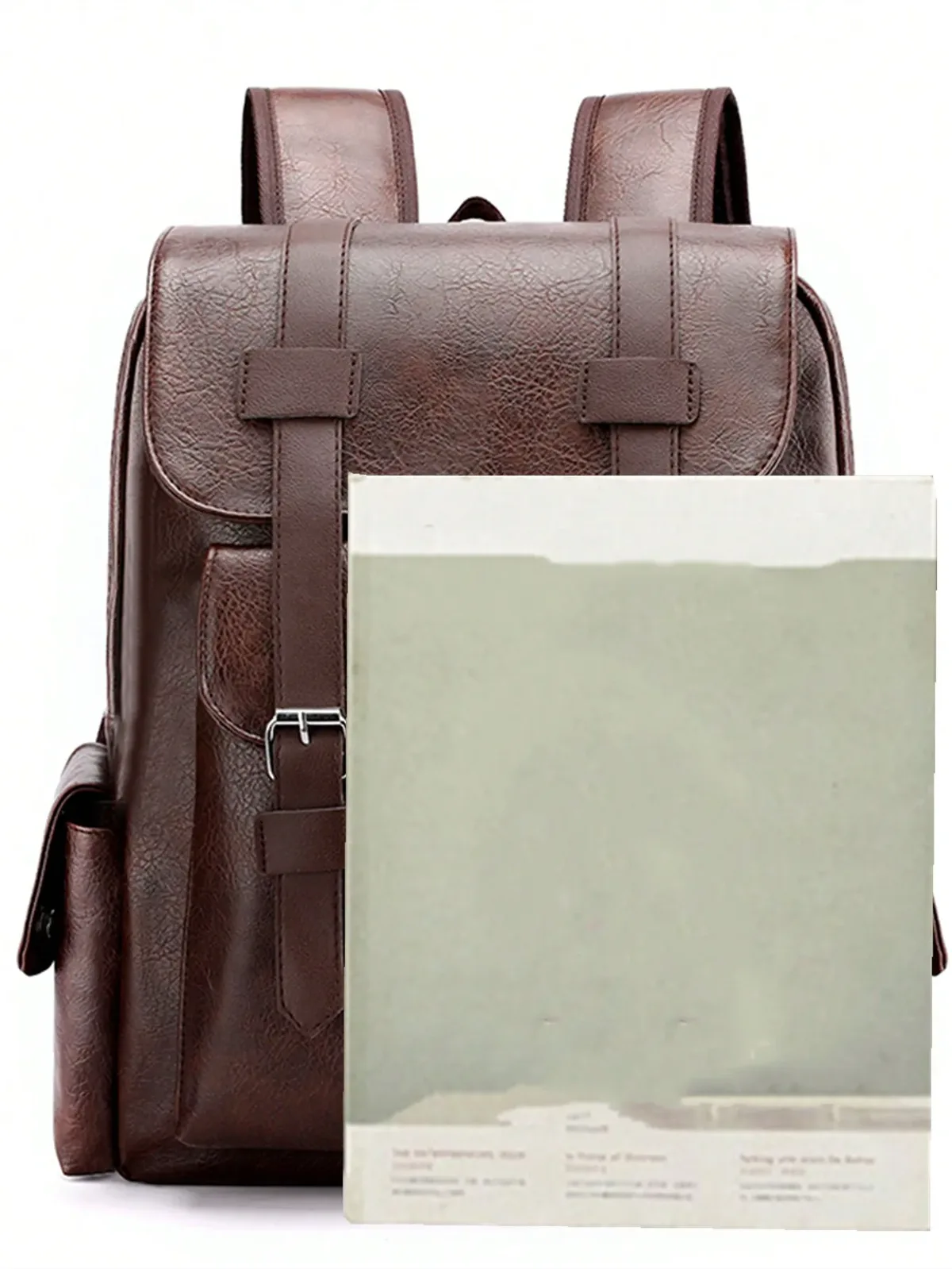 sac à dos en cuir pu pour hommes de style vintage, imperméable et durable avec une grande capacité pour ordinateur portable de 14,7 pouces, idéal pour voyager