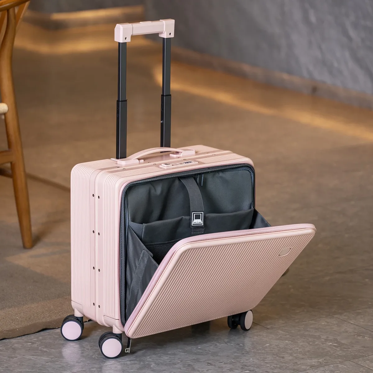 valise à main de 16/18 pouces, nouveau bagage multifonctionnel, serrure douanière, couvercle d'ouverture avant, valise de voyage à compartiment profond, 2026