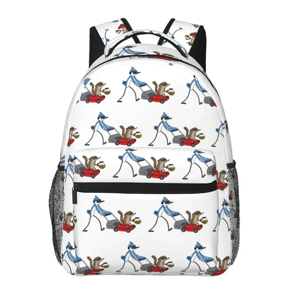 mordecai and rigby regular show – sacs à dos graphiques avec personnages de dessins animés, cartable pour garçons et filles, sacs d'école, sac à dos de voyage, sac à bandoulière