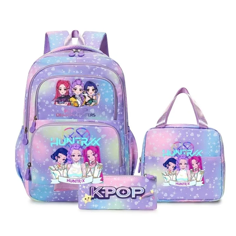 sacs à dos kpop colorés pour garçons, rumi mira zoey huntr/x saja, sacs d'école décontractés, sacs de voyage imprimés, mochila