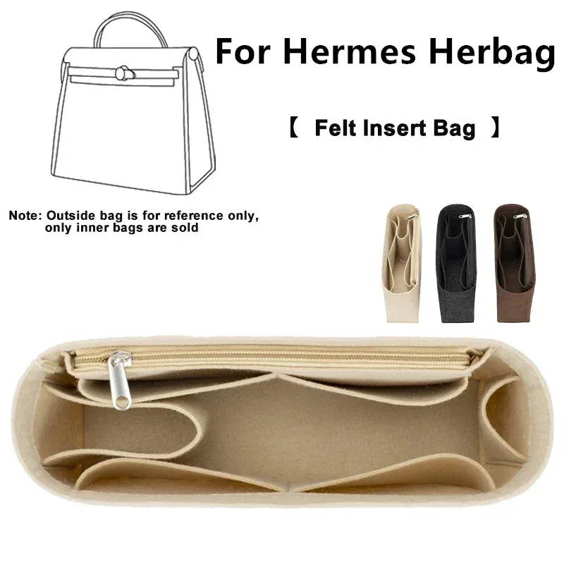 sac à main pour hermès herbag 31 39, accessoire de poche de doublure durable, sac de tri de stockage, support de partie intérieure