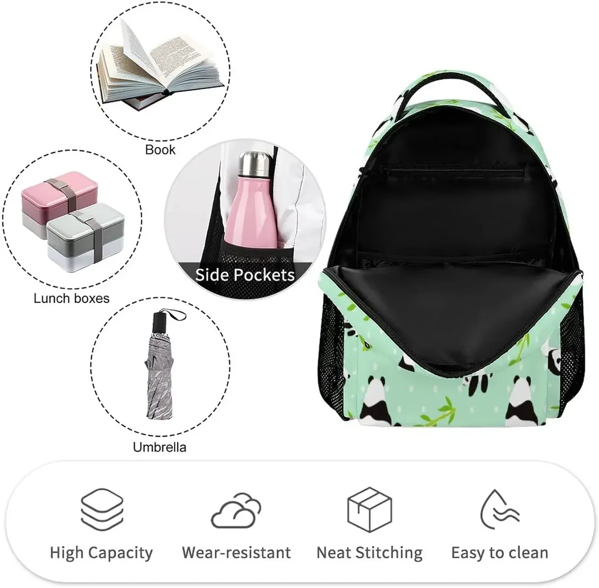 krasno-backpack-sac à dos de voyage décontracté pour hommes et femmes, sac à dos pour ordinateur portable avec bretelles réglables, 17 pouces, mignon