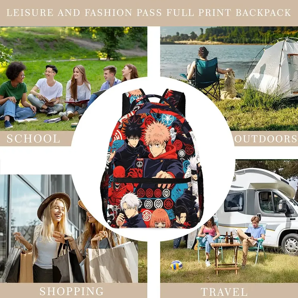 sac à dos d'anime jujutsu kaisen, sac d'école imprimé itadori yuji gojo satoru pour adolescents, sac à dos de voyage décontracté de grande capacité, mochilas