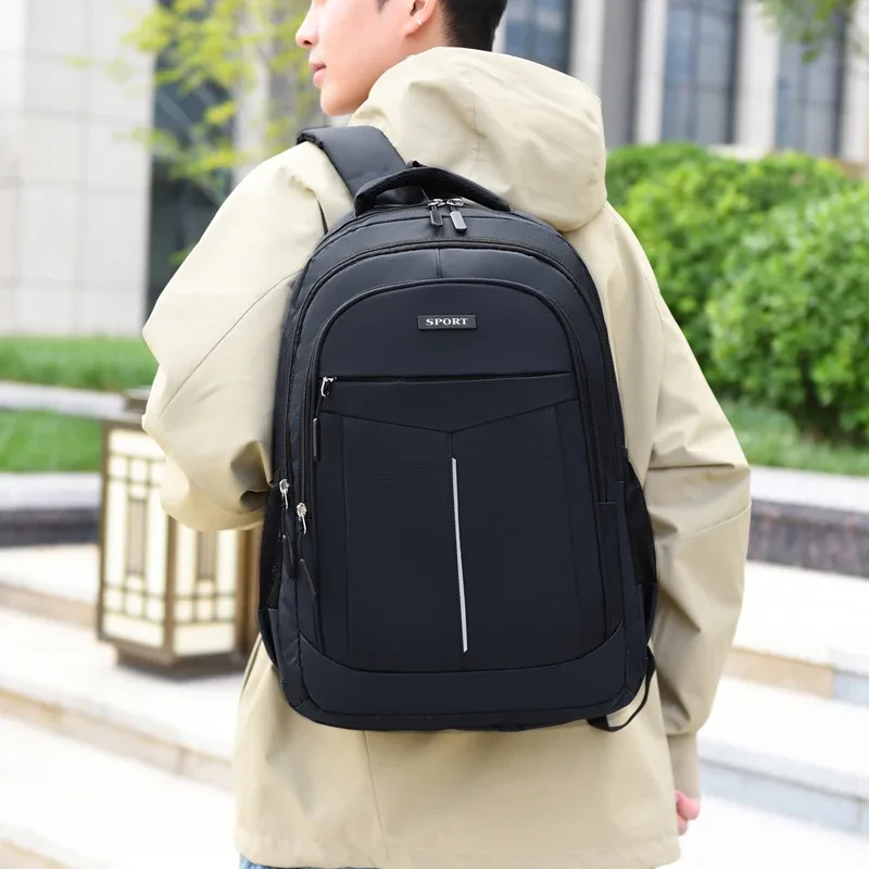sac à dos pour homme - sac pour ordinateur portable noir de grande capacité, sangle réglable et compartiments multiples, sac de voyage de loisirs