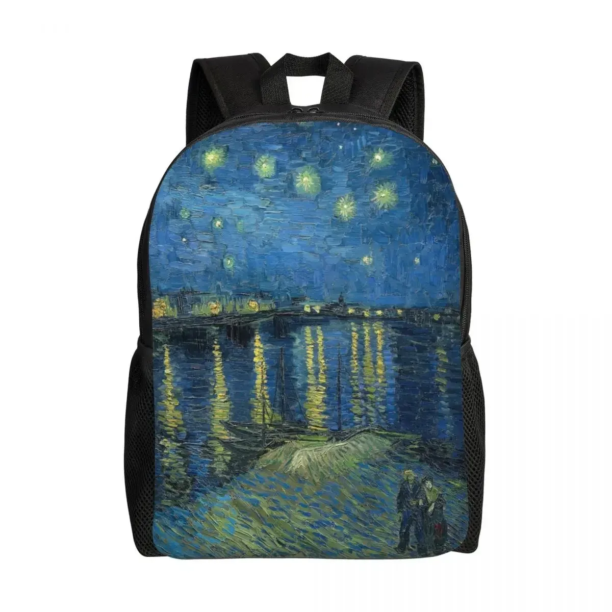sac à dos de voyage de nuit étoilée sur le rône pour hommes et femmes, cartable d'école pour ordinateur portable, sac à dos d'étudiant, vincent van gogh