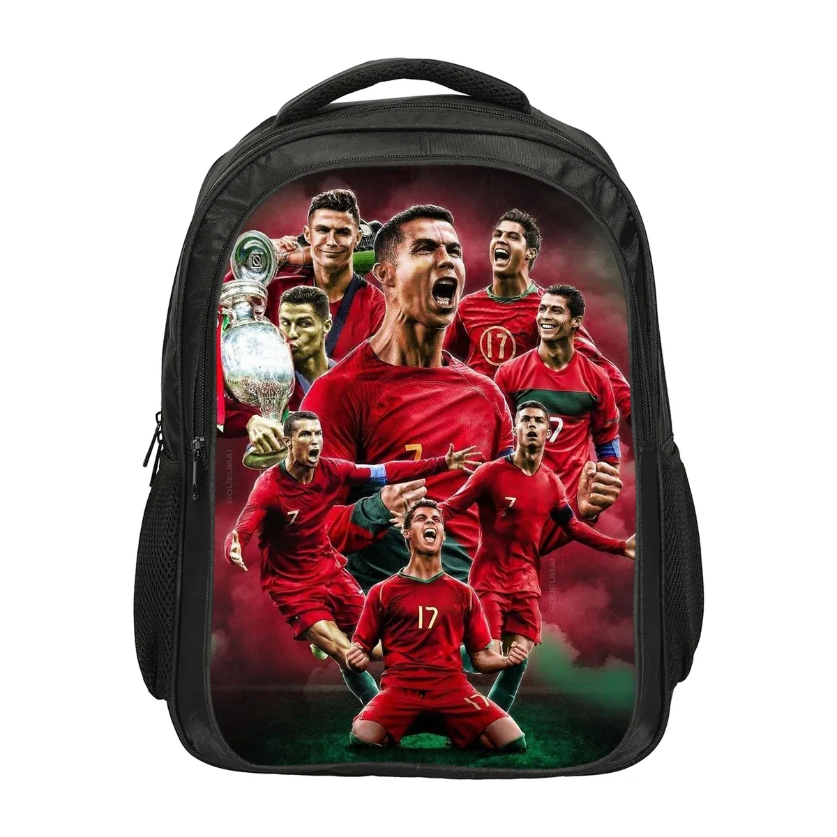 sac à dos double couche ronaldo cr football star, sacs d'école, sac à dos de sport, sac à dos de voyage de grande capacité