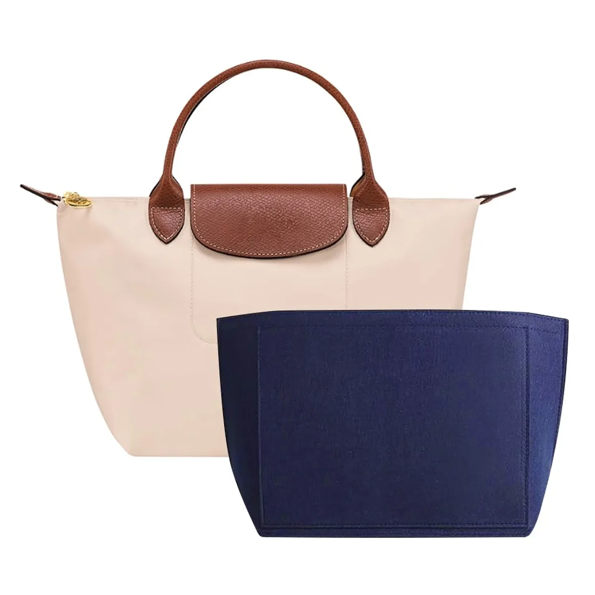 sac à insérer en feutre adapté au sac à main longchamp, sac de doublure en tissu feutré, sac de maquillage, support de voyage, organisateur de sac à main portable