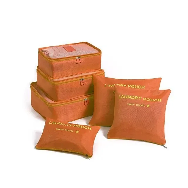 6/7 pièces ensemble organisateur de voyage sacs de rangement emballage multifonction cube sac pour vêtements bien rangé portable garde-robe valise pochette