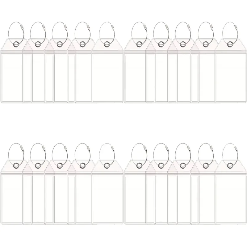 étiquettes transparentes pour bagages de croisière, étiquettes de bagages de voyage imperméables en pvc avec boucles, porte-clés pour une identification facile, 5 à 25 pièces