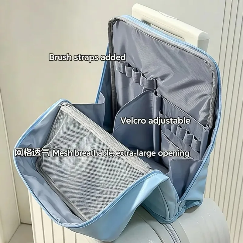 sac de rangement pour articles de toilette, grande capacité, en pu, étanche, à porter à la main, organisateur de cosmétiques, accessoire de beauté pour femmes, pour voyage