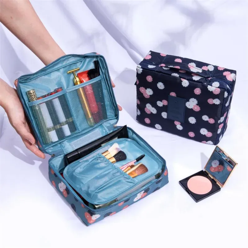 sac à cosmétiques organisateur sac de maquillage portable étanche mini couleur unie flamant voyage sac de rangement de toilette pochette de lavage de beauté