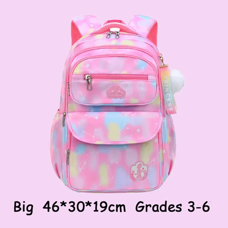 sac à dos d'école à motif nuage, rose, violet, bleu, style princesse, mignon, imperméable, kawaii