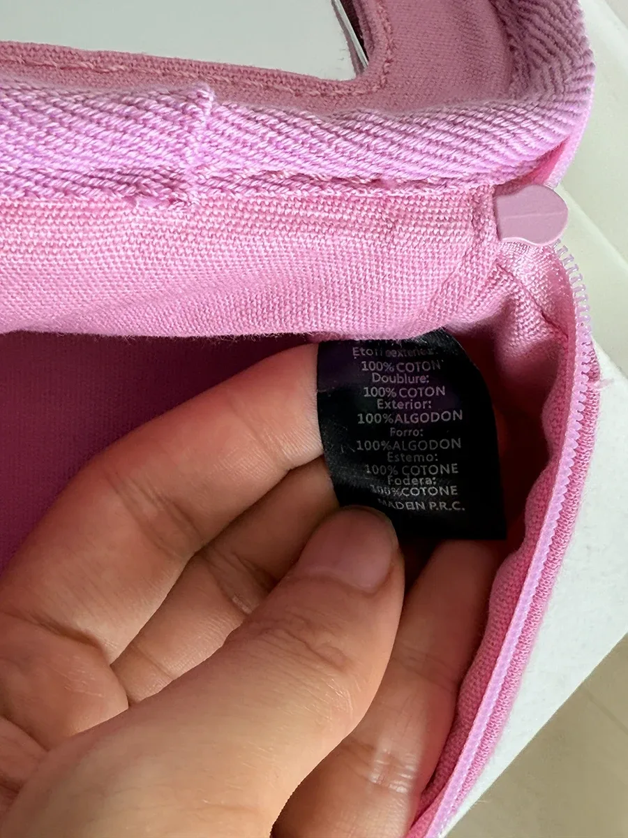 nouvelle trousse de maquillage rose rayée mignonne pour femme y2k, sac à main portable avec miroir et fermeture éclair, pochette de toilette en coton doux, organisateur de voyage cosmétique