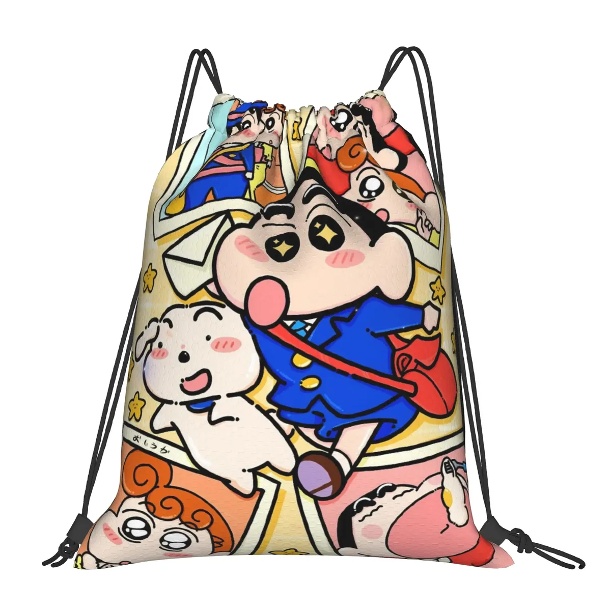 sac à dos à cordon de serrage crayon shin-chans, sac de sport résistant à l'eau pour la randonnée