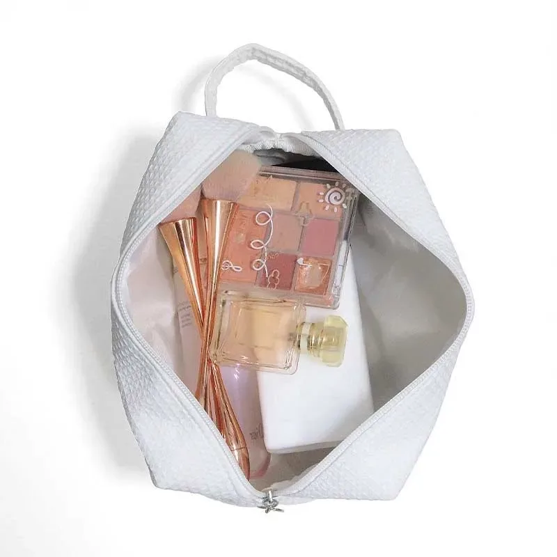 sacs à cosmétiques pour femmes, couleur unie, sacs de maquillage en coton doux japonais harajuku, sacs de voyage portables compacts de grande capacité