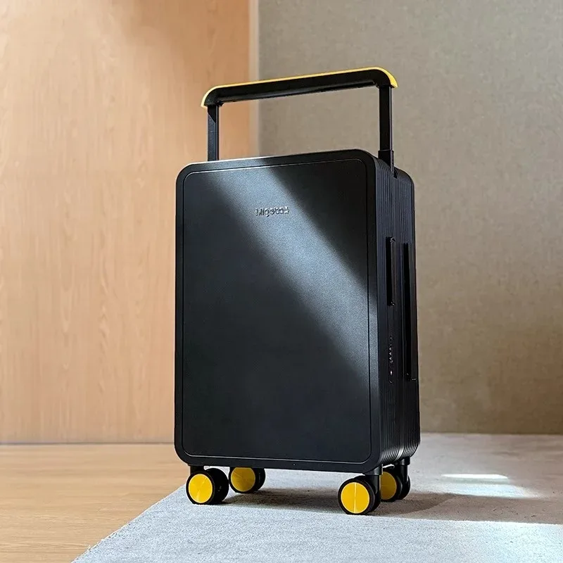 bagage roulant à guidon large, valise de chariot d'équilibre de voyage en matériau pc durable de haute qualité avec 360 ° verrouillage tsa pour roue rotative