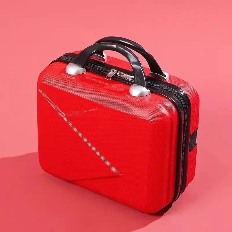 sac de maquillage de voyage pour femmes de 14 pouces, mini valise compacte en plastique abs, design uni, idéal pour un usage personnel