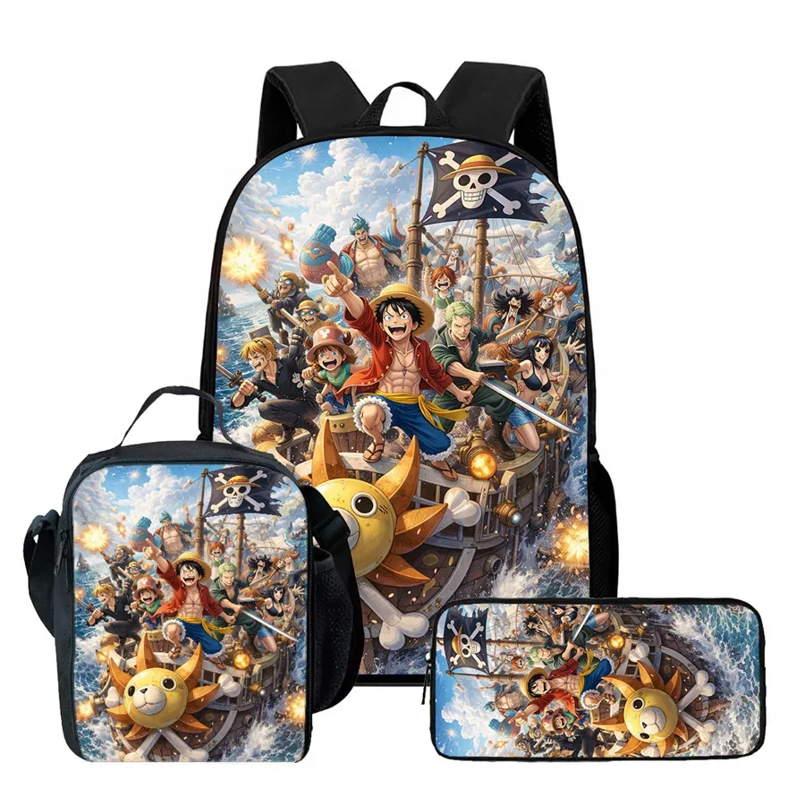 ensemble de sac à dos scolaire 3 pièces 15 pouces avec sac à lunch et trousse à crayons, durable, léger, unisexe, pour garçons et filles de 6 à 10 ans