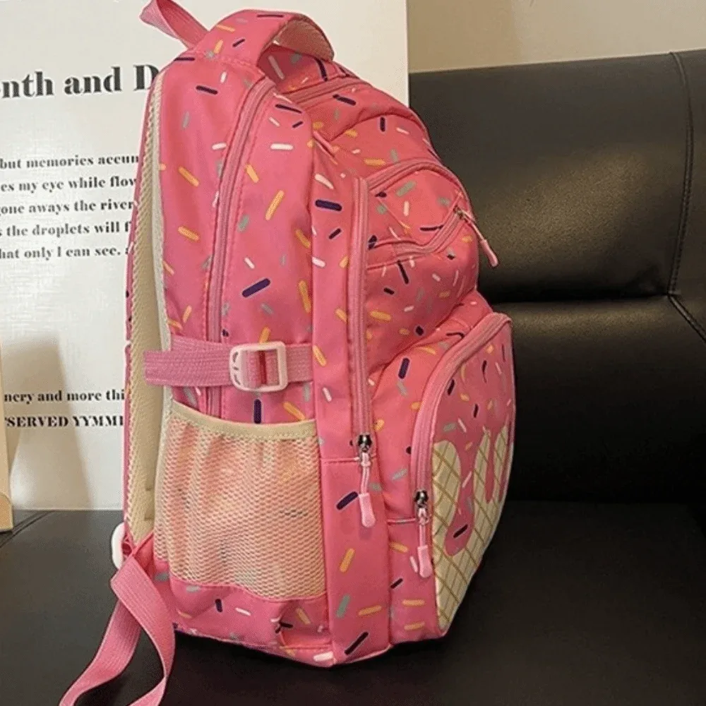 ensemble de sacs à dos en tissu oxford imprimé crème glacée avec sac bandoulière, trousse à crayons, sac à livres et sac fourre-tout léger de grande capacité