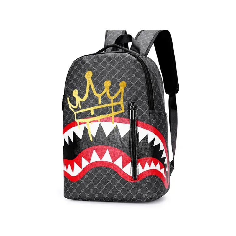 nouveau sac à bandoulière décontracté shark business grande capacité, sac à dos pour hommes, sac d'école, sac de voyage