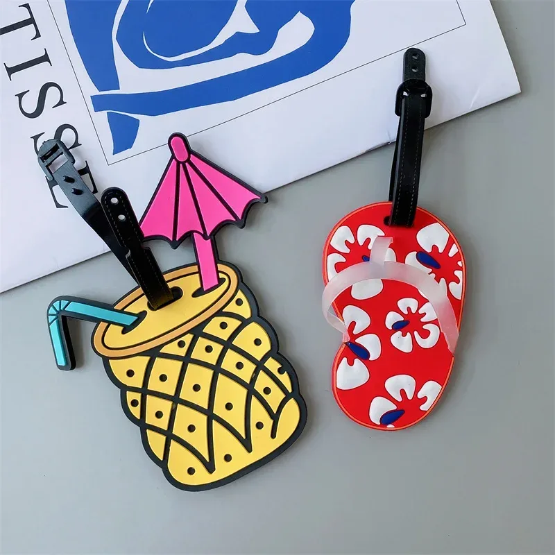 accessoires de voyage étiquettes d'embarquement de bagages créatives étiquette de bagage dessin animé animal gel de silice valise id addres support étiquette portable
