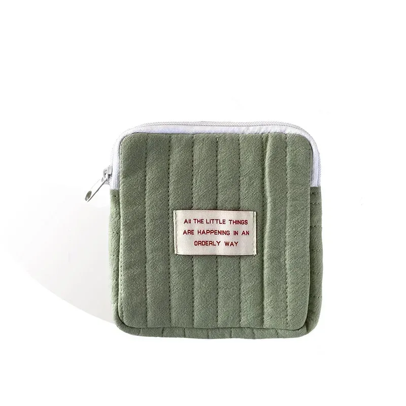 sacs de rangement de serviettes hygiéniques pour femmes, sac de maquillage en coton mignon coréen pour pièces de monnaie, organisateur de bijoux, pochette de maquillage, petits sacs à cosmétiques