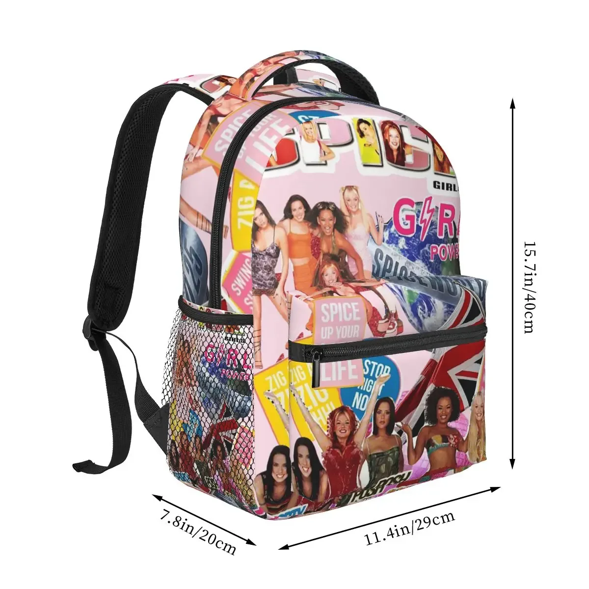 Sac à dos classique des années 90 Spice Girls Pop Girl Band, sac d'école, sac à dos de randonnée pour hommes et femmes, sac à dos à la mode, sacs à bandoulière