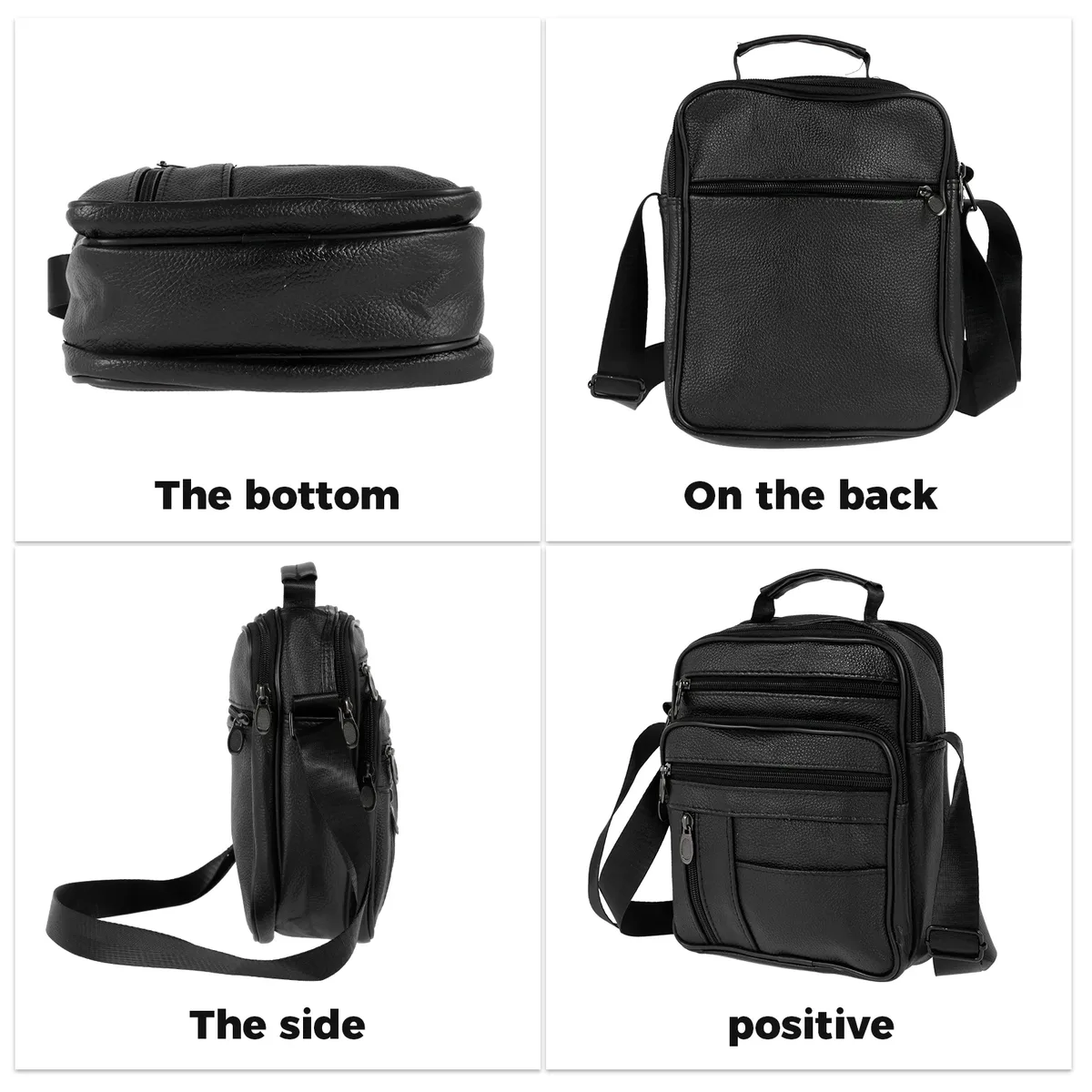 sac à bandoulière pour homme, petit sac à dos bandoulière avec bretelles réglables, sac de poitrine en cuir pu/tissu oxford, sac à dos de jour