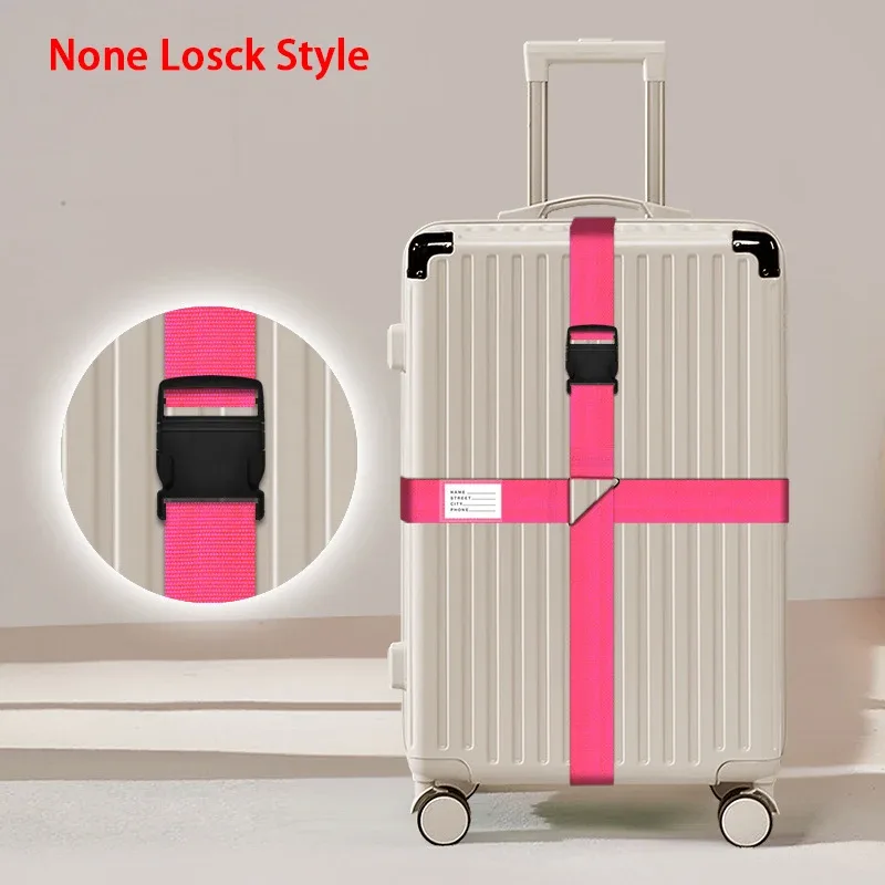 sangles de bagages en nylon avec porte-carte d'identité, réglables, pour l'organisation des bagages, avec serrure à combinaison, accessoires de voyage anti-perte
