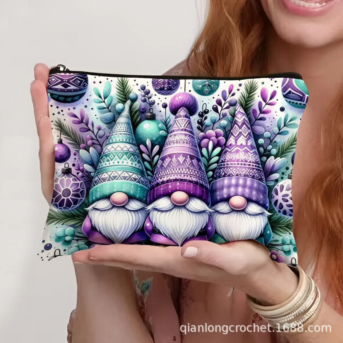 sacs de maquillage tendance de noël, étuis à crayons imprimés bonhomme de neige et sacs de rangement pouvant être personnalisés pochette de maquillage, offre spéciale