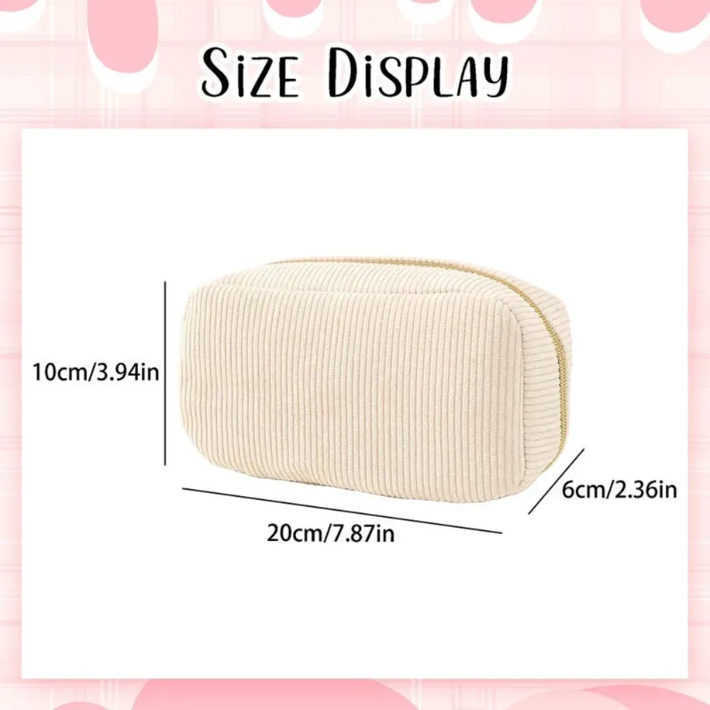 pochette à maquillage en velours côtelé brodée avec un nom personnalisé, sac cosmétique pour femmes, pochette de beauté, cadeau parfait pour une demoiselle d'honneur pour une célébration de mariage