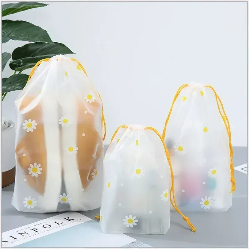 trousse de toilette portable étanche de voyage, 1 pièce, trousse de toilette transparente à cordon de serrage, sac à cosmétiques pour fille, trousse de maquillage transparente, organisateur