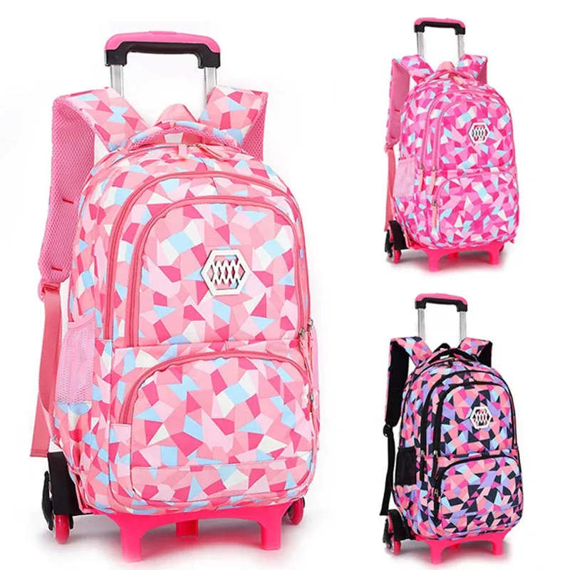 Sacs à roulettes pour filles enfants bagages de voyage sacs d'école roulants sac à roulettes sac à dos sur roues filles chariot sacs à dos scolaires sac