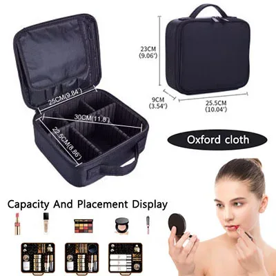 trousse de maquillage portable, boîte professionnelle, sac de rangement de maquillage, sac à cosmétiques étanche pour femmes pour voyage