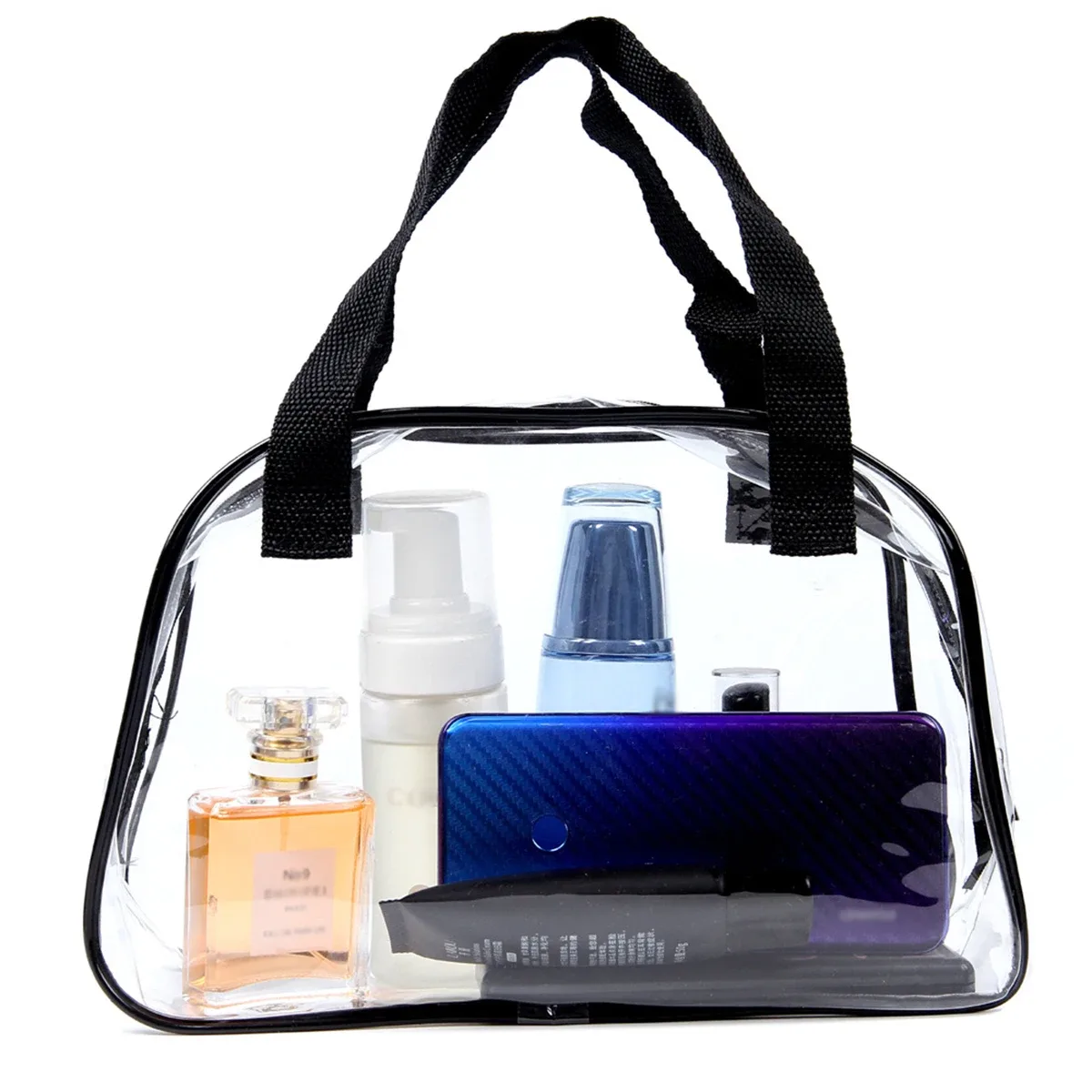 Sac cosmétique transparent en PVC pour voyage et concert, sac fourre-tout approuvé pour les stades, sac de toilette de voyage, petit sac à main