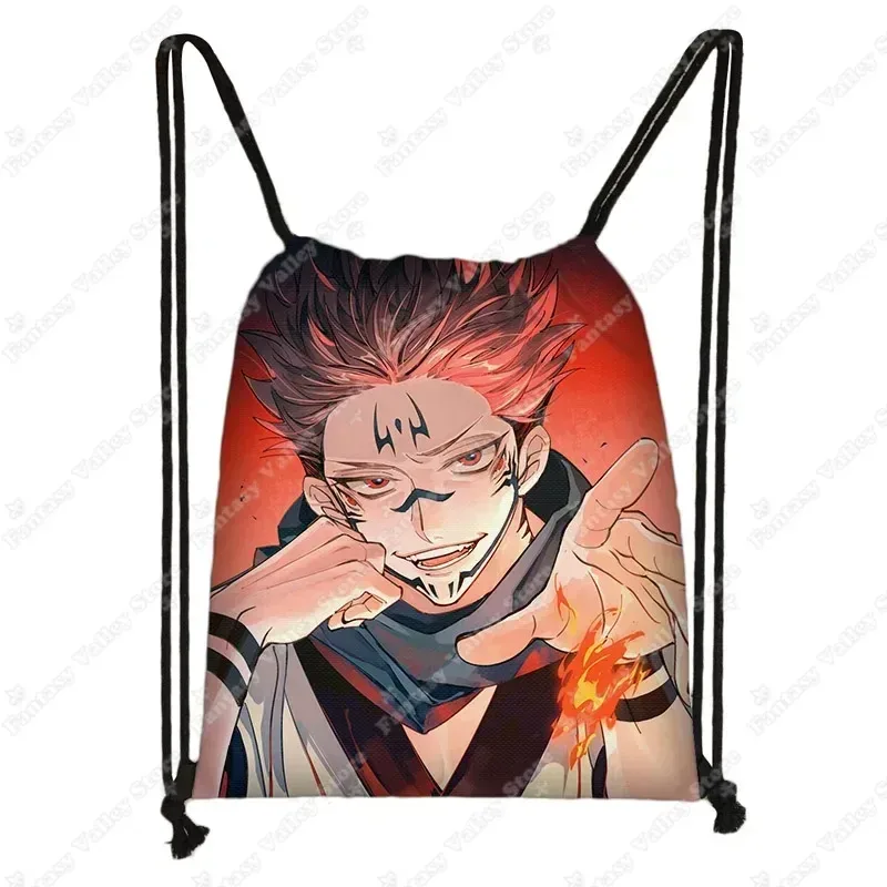 sacs à dos anime jujutsu kaisen gojo satoru yuji itadori, sac à cordon harajuku, sacs de rangement de grande capacité, sac à bandoulière d'extérieur