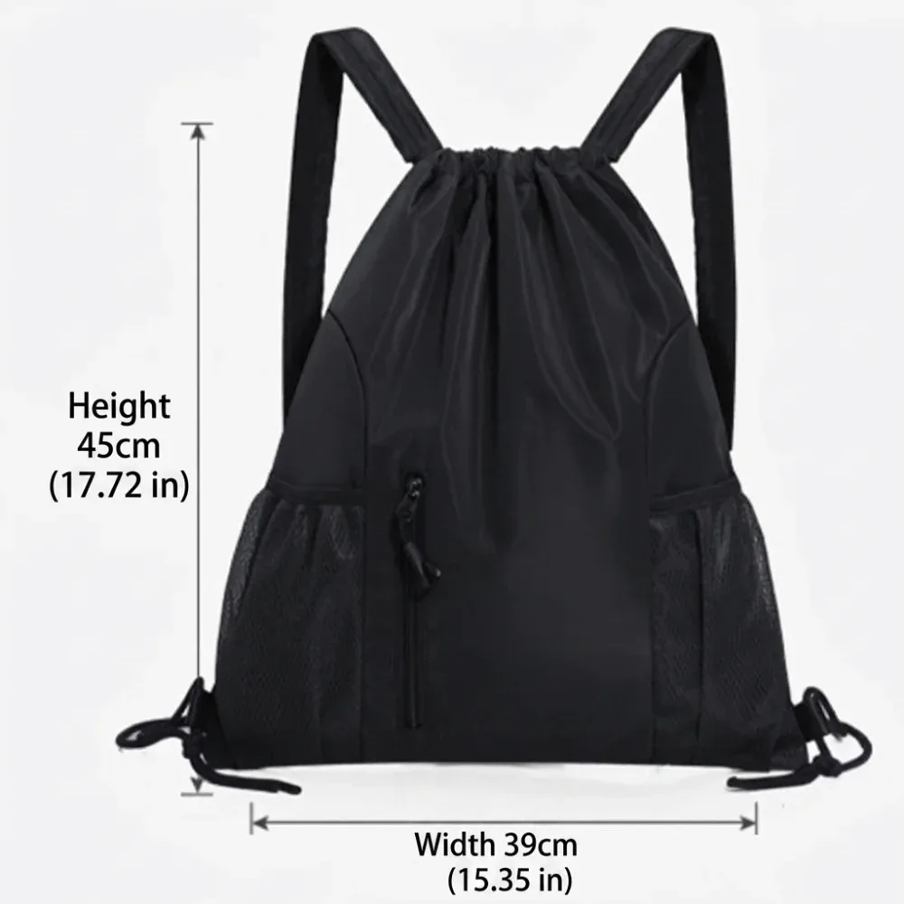 sac à dos simple à cordon de serrage grande capacité, imperméable et léger, sac de sport uni décontracté pour étudiant