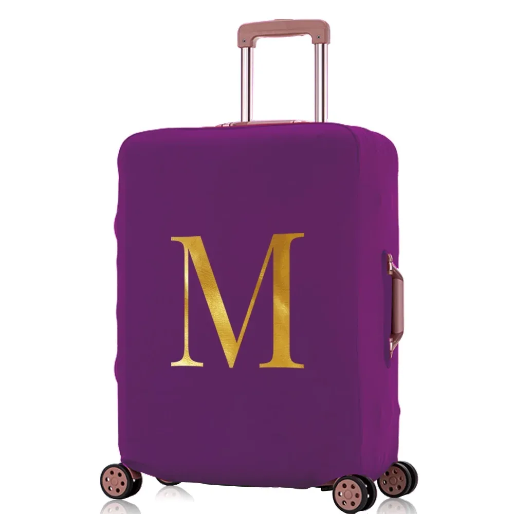 juste anti-poussière pour valise de voyage, housse de protection pour bagages, valise à roulettes de 18 à 28 pouces, série initiales imprimées, accessoires de voyage